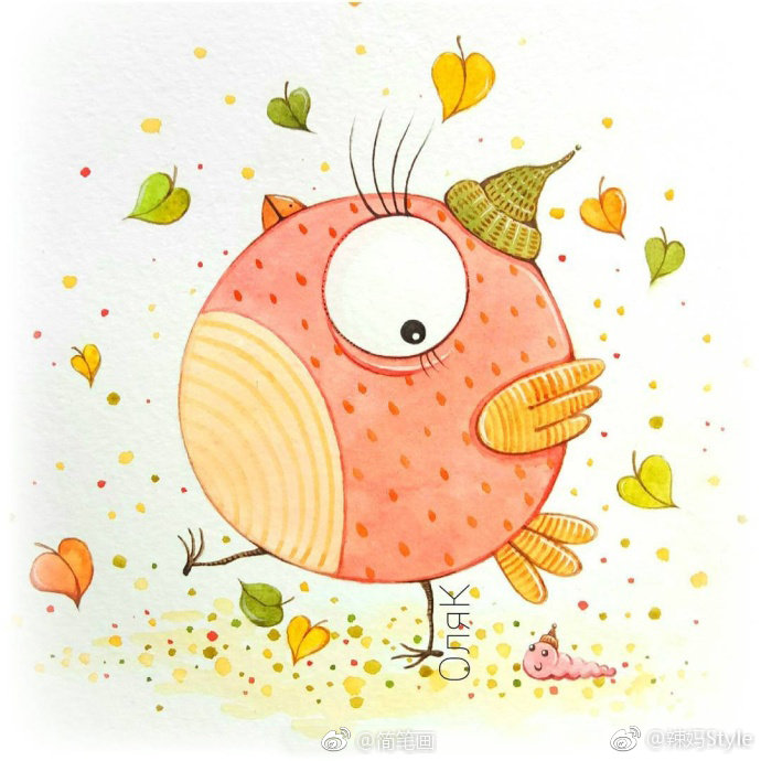 一组可爱的小动物水彩画,可爱呆萌,色彩表达丰富