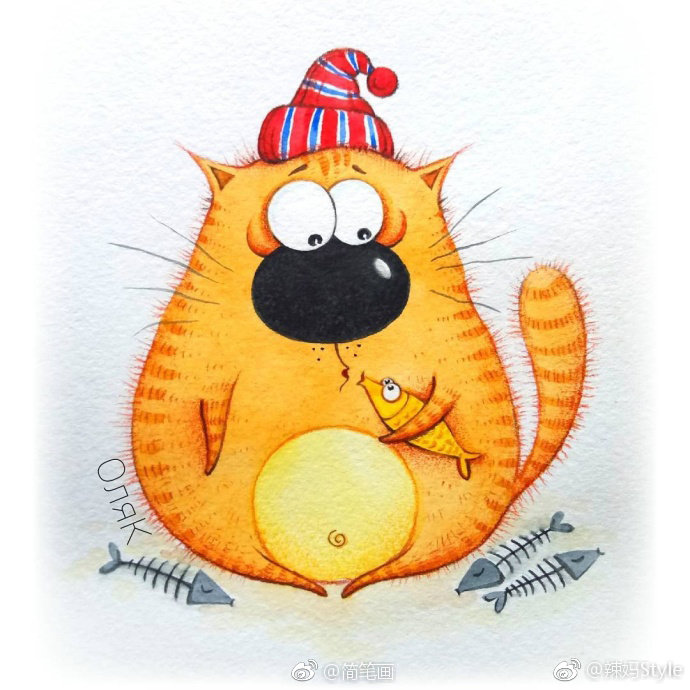 一组可爱的小动物水彩画,可爱呆萌,色彩表达丰富