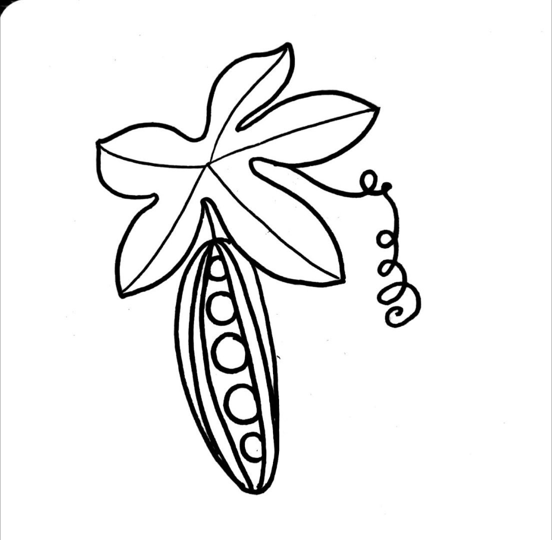 一组萌萌哒的蔬菜黑白.投稿:@悠悠简笔画