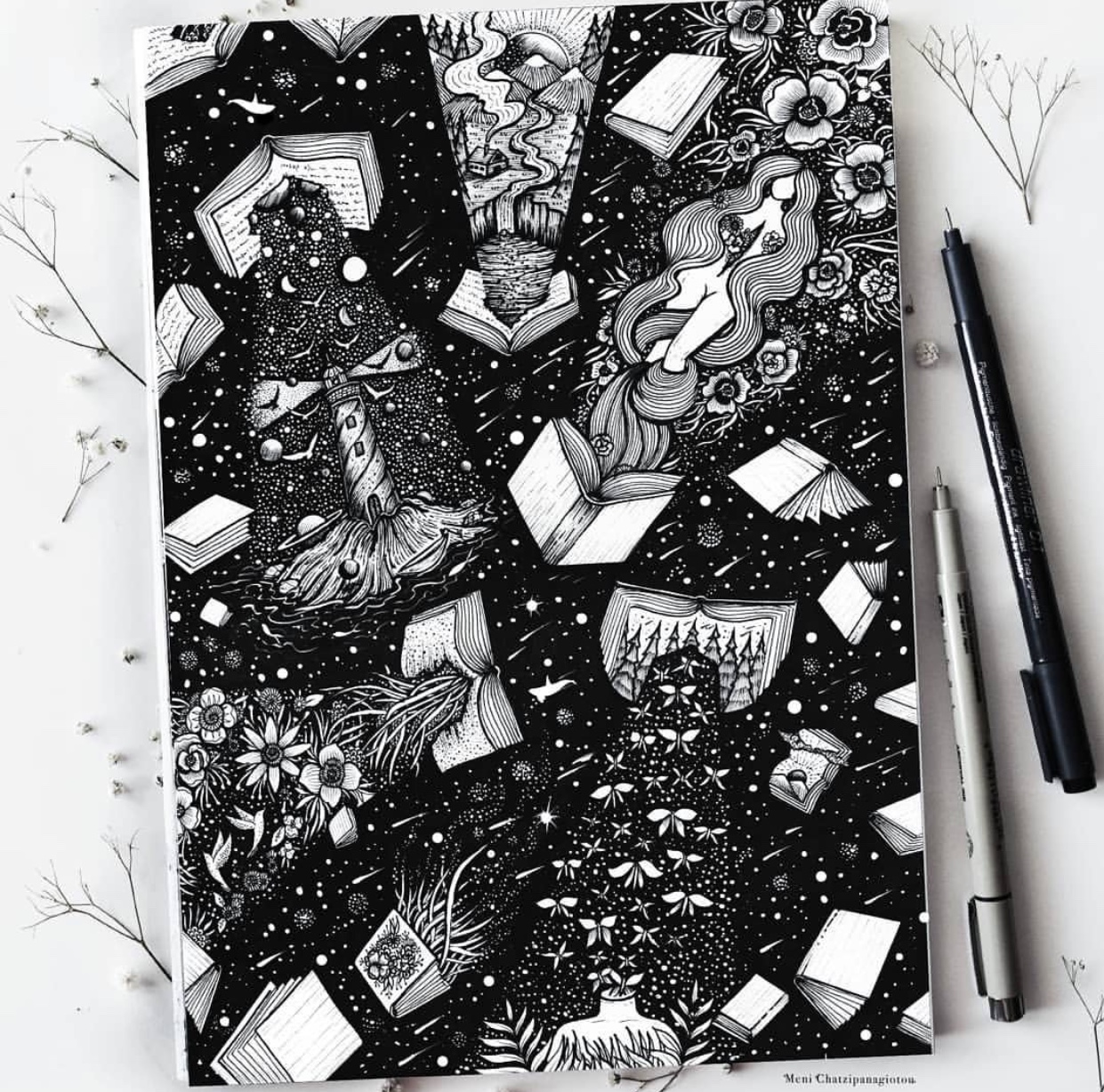 针管笔插画作者insmenisart