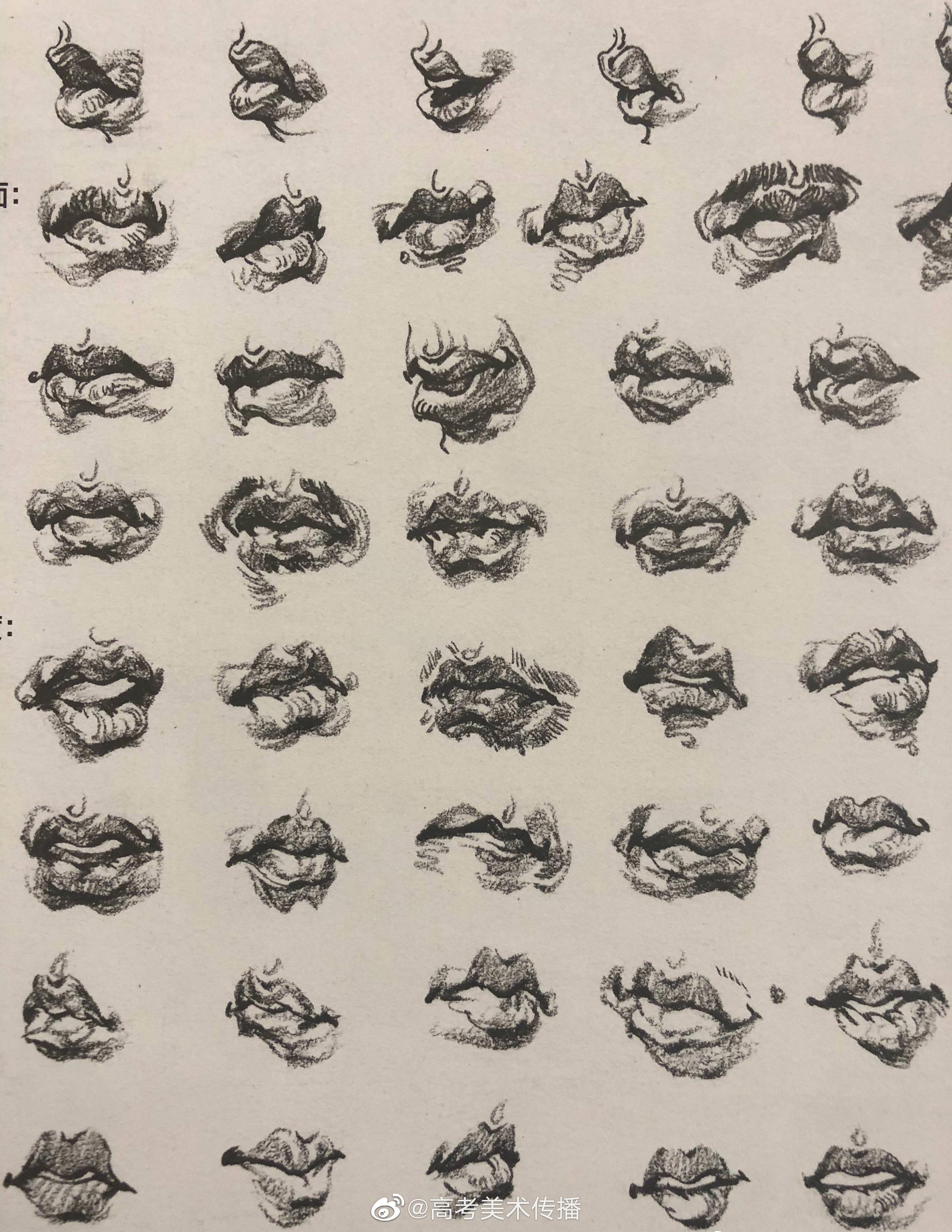 速写五官表情参考素材,收藏起来.