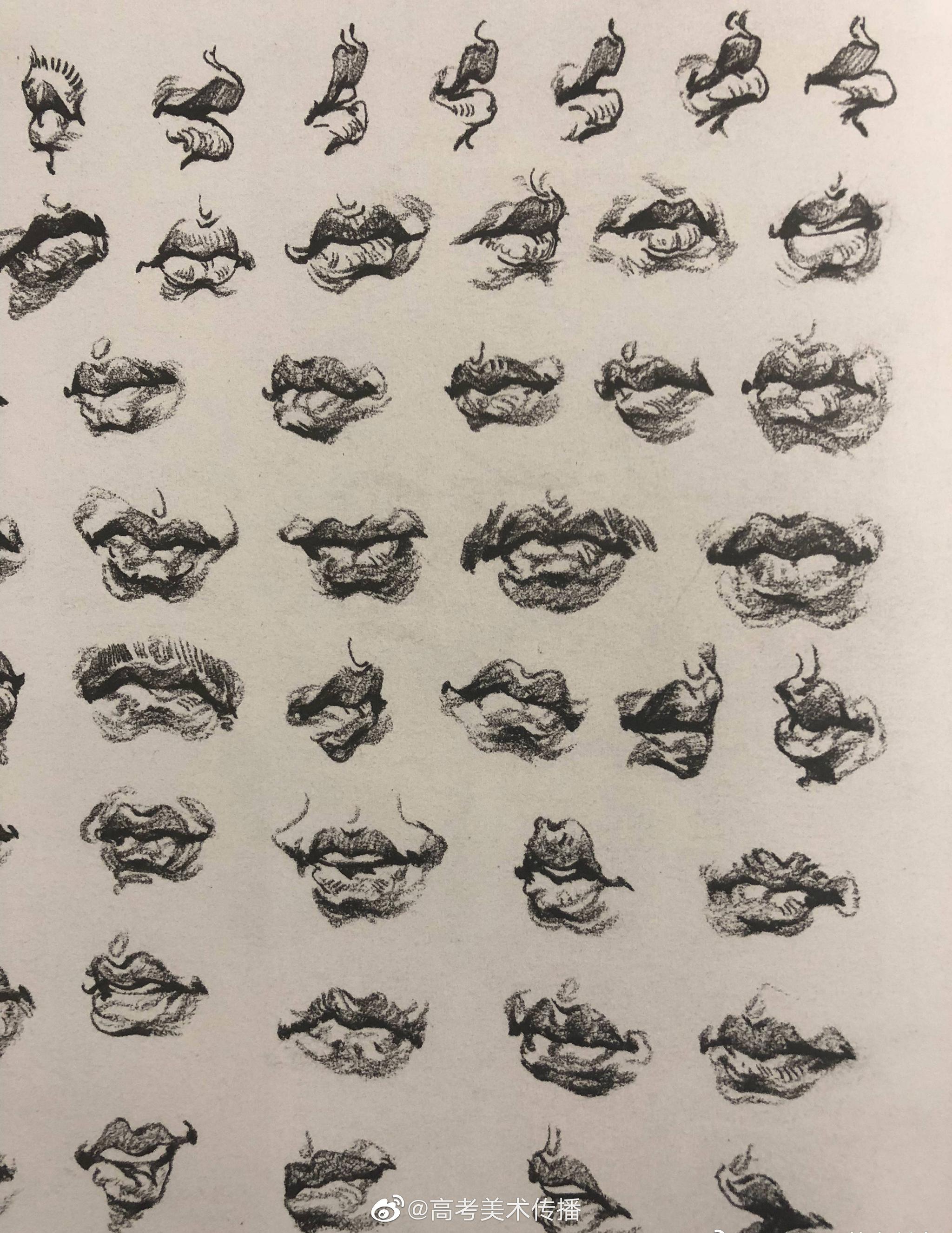 速写五官表情参考素材,收藏起来.