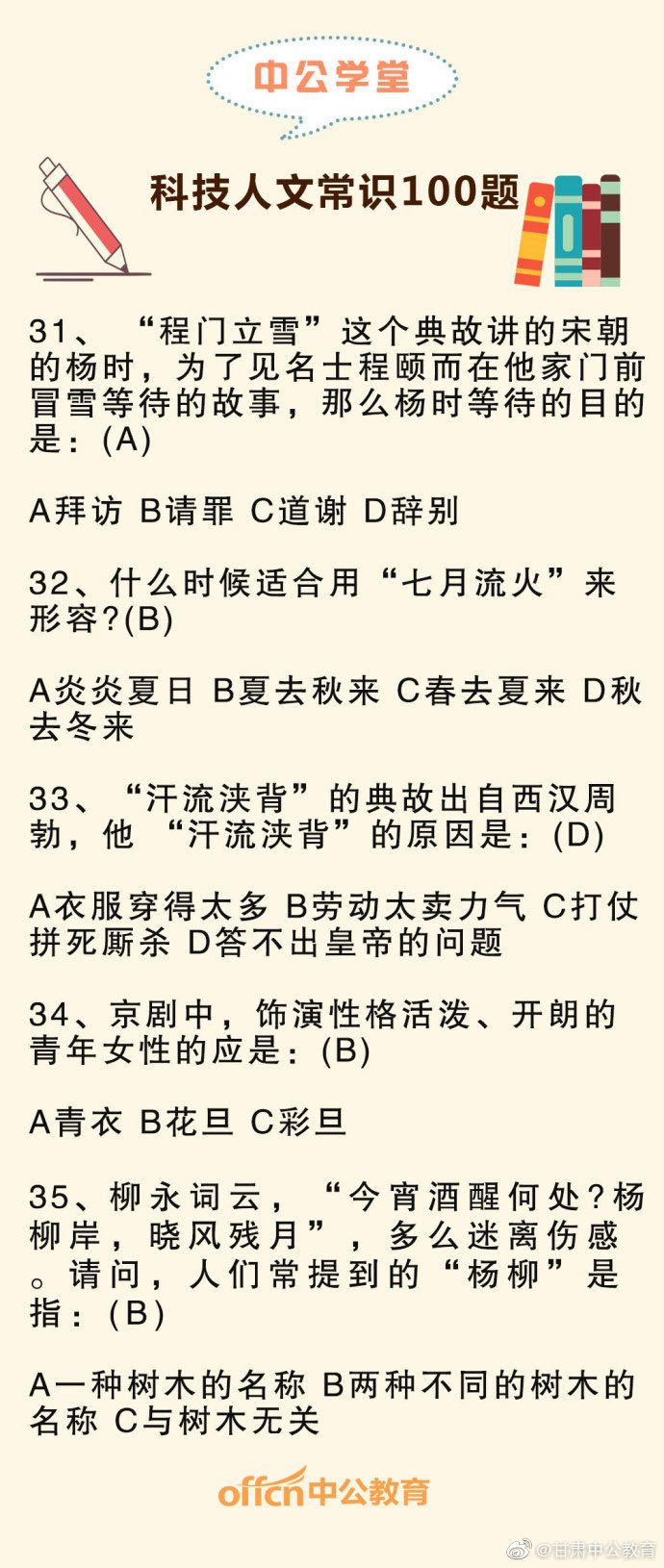 常考人文科技常识100题 上 更多阅读资料戳