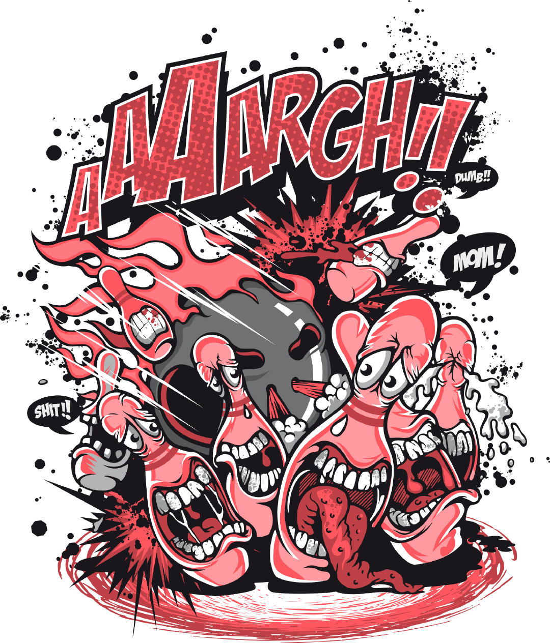 手绘涂鸦摇滚插画印花图案