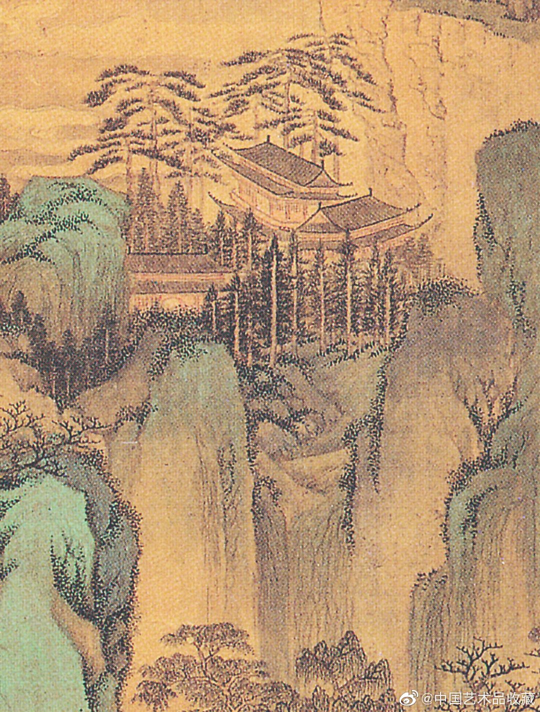 清 王鉴 《仿赵孟頫山水轴》|董其昌_新浪新闻
