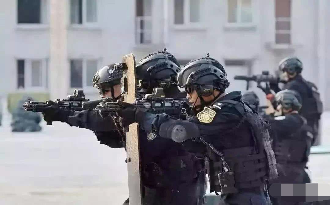 正文       图6:特警队员手持加装附件的79式冲锋枪,加装了这么多的