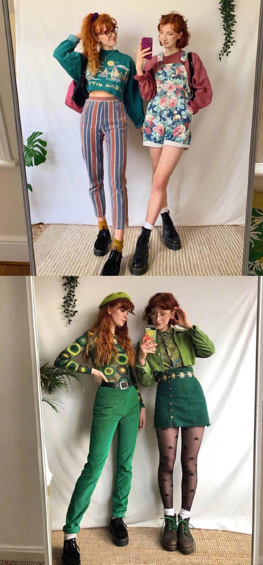 英国姐妹组合liberty & mathilda 彩盘色调穿搭,明媚灿烂的复古感