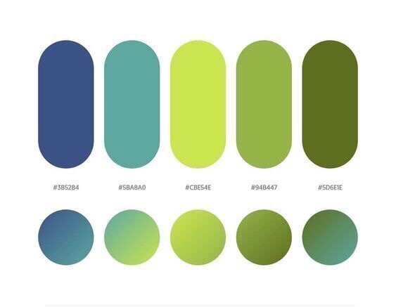 一组绿色渐变色参考