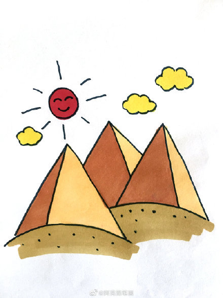 可爱的卡通风景简笔画,手账素材,转