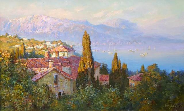 写实主义风景油画色彩和光线都充满着浪漫的情调