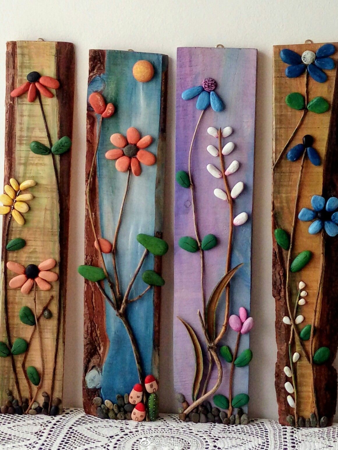 二十几款石头花朵装饰画,美美哒!