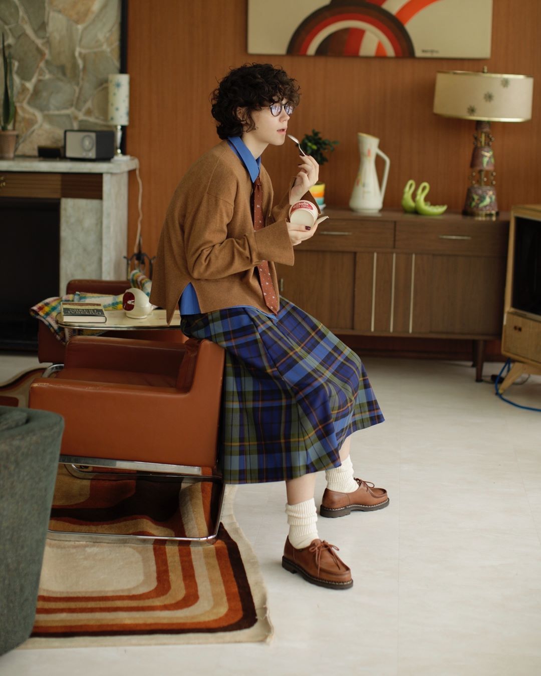 《fudge》magazine 9月刊,慵懒复古的格子元素,是秋天的味道