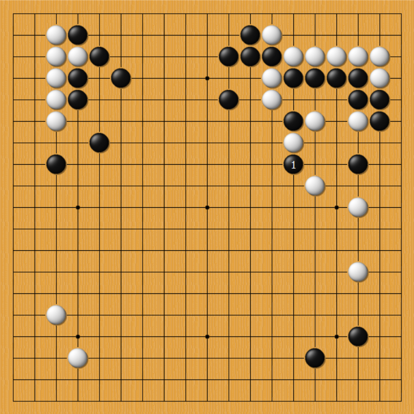 本期素材选自2014年第2届中国围棋棋圣战,国宇征执黑对蔡竞,本局白中