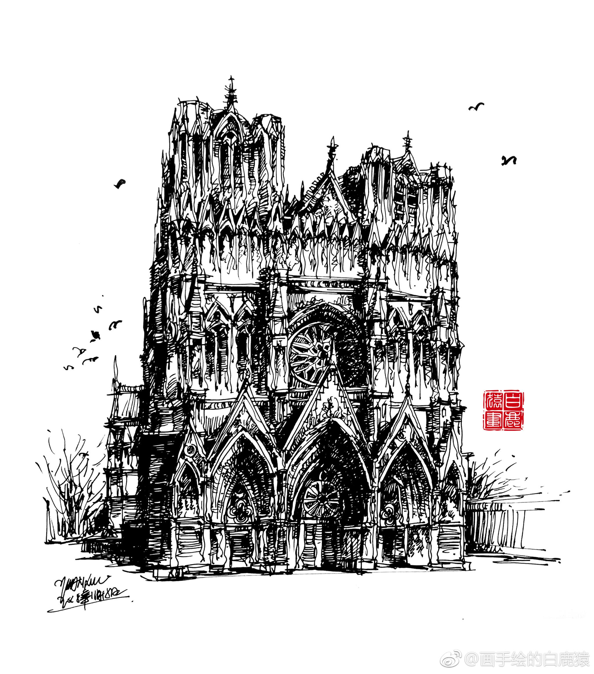 手绘时光集 @唐亮钢笔画 欢迎喜欢的朋友多多转发,超好看的欧式建筑