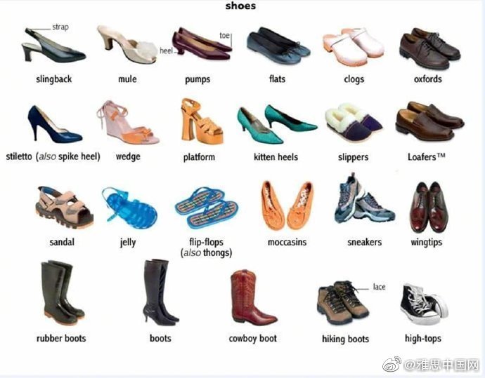 鞋子类型名称及图片图片