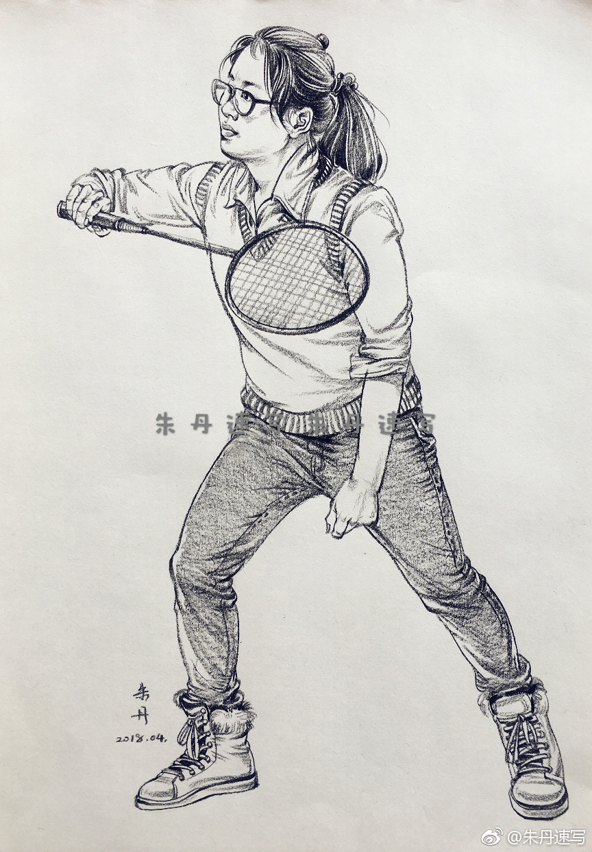 运动健身来一波呀78作者朱丹速写