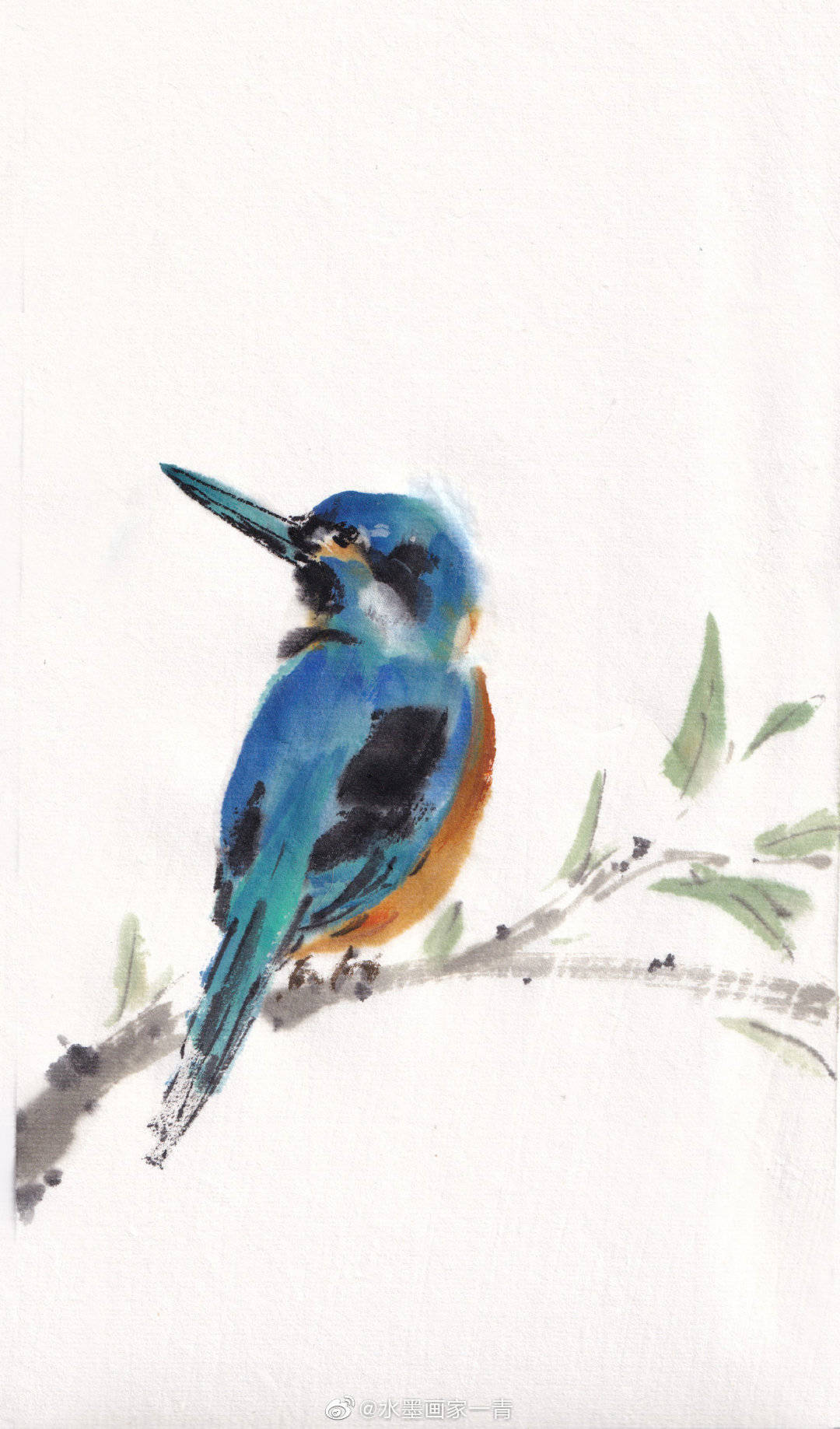 只想做一只安静的小鸟投稿by@水墨画家一青