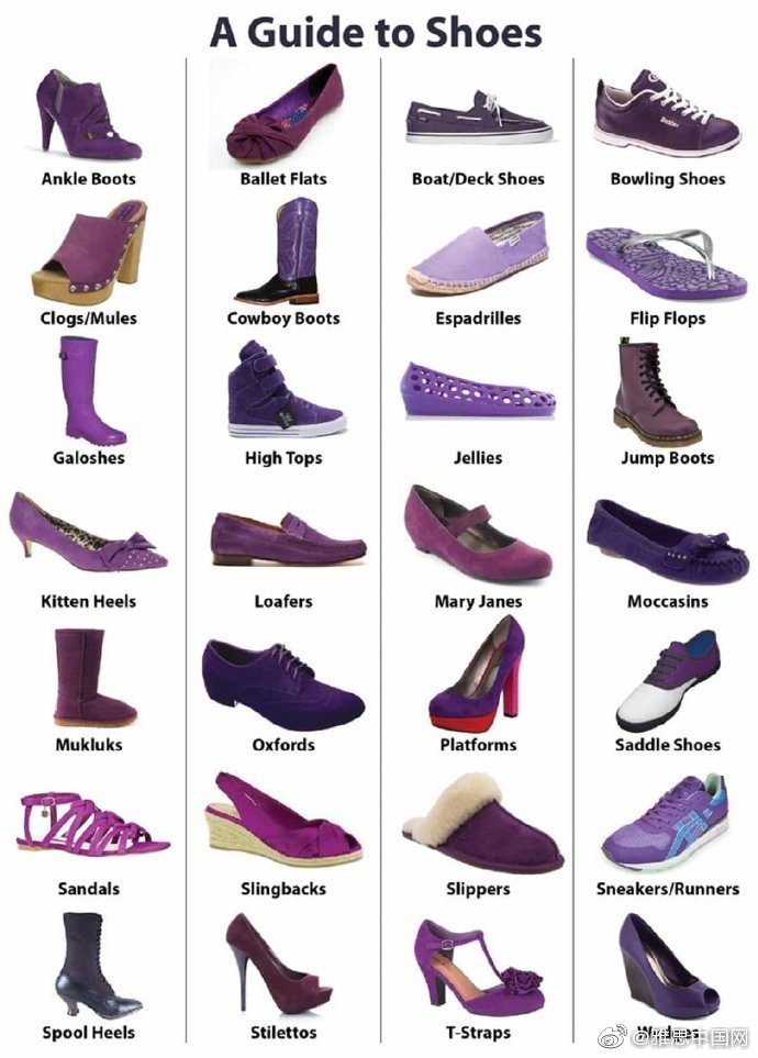 鞋子类型名称及图片图片
