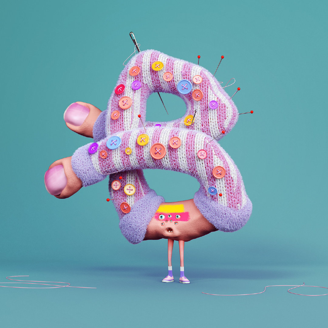 c4d设计的超有创意的英文字母. 作者:bernat casasnovas