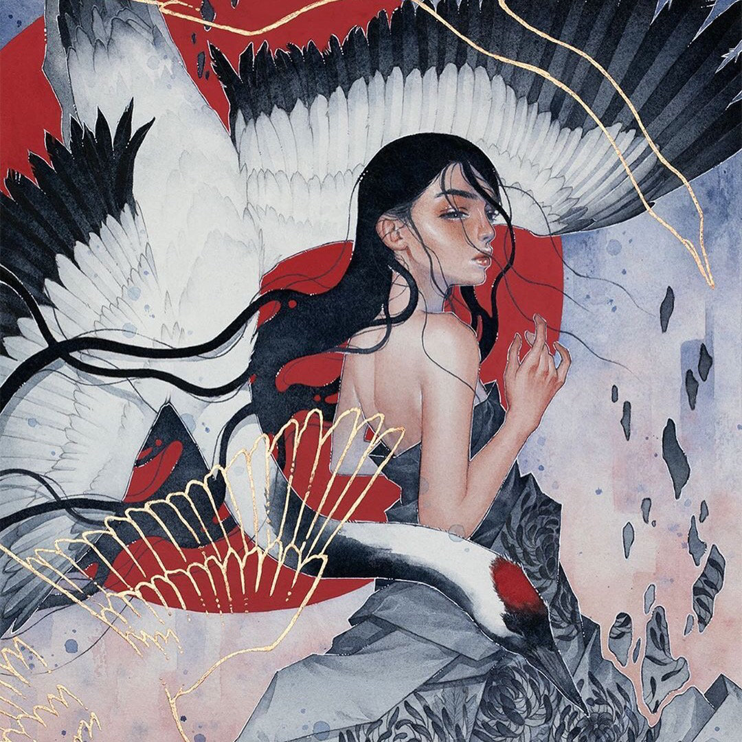 一组水彩唯美人物插画来自插画艺术家kelogsloops