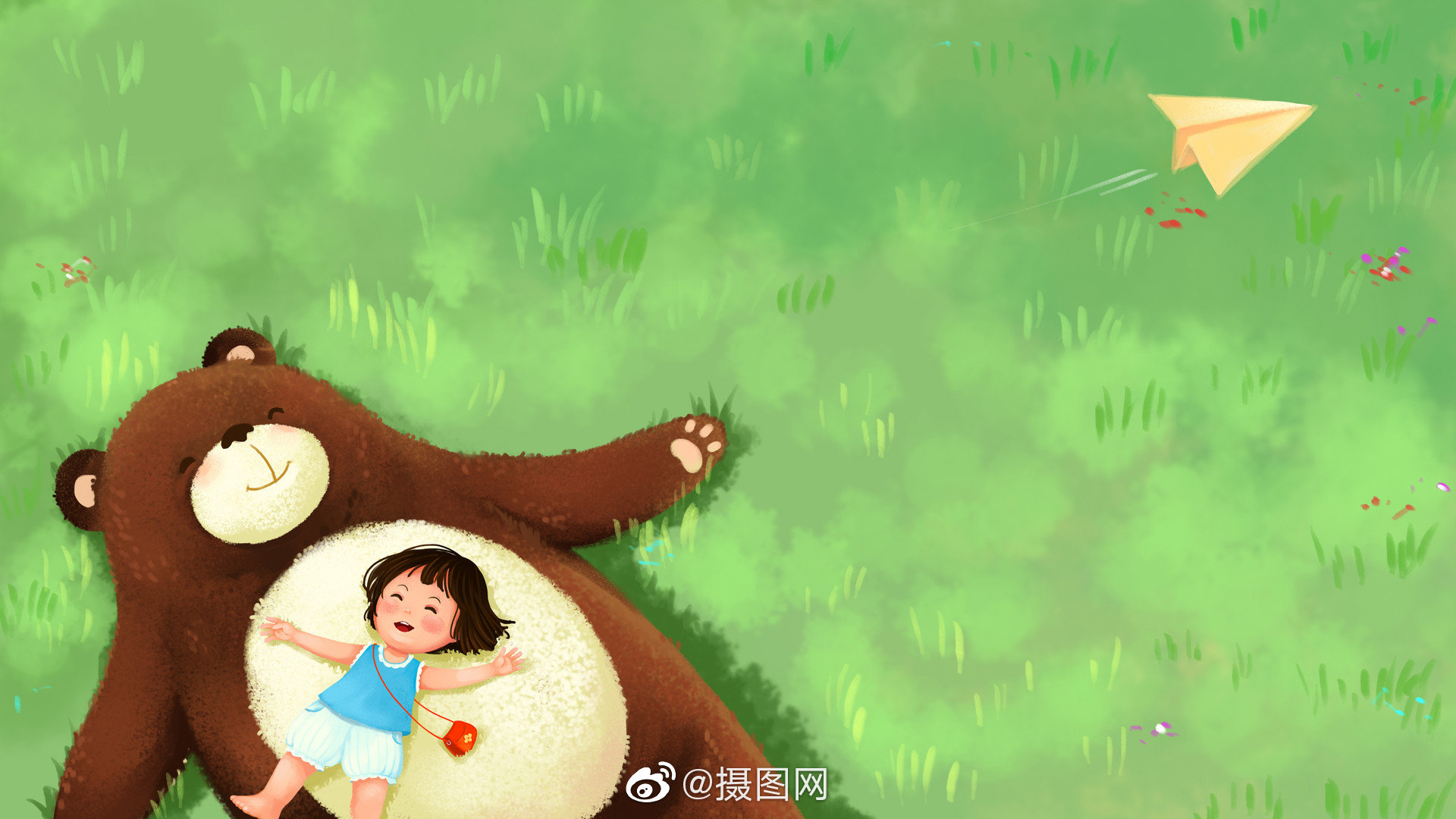 来一波适合春天的小清新插画壁纸~无水印超清原图私信找图图取哦~版