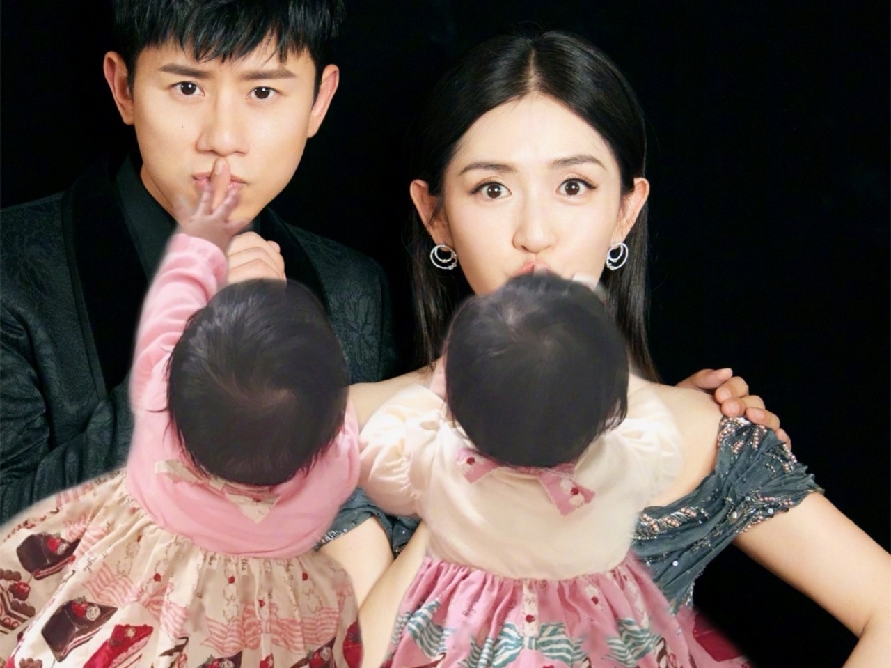 张杰首度晒出双胞胎女儿近照,谢娜描绘父女三人唱歌画面超温馨!