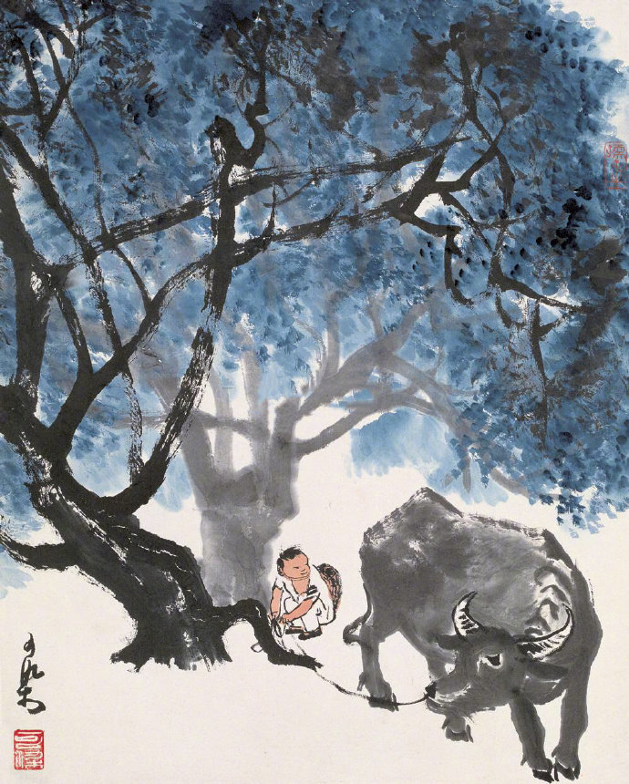 牧童骑黄牛,歌声振林樾.