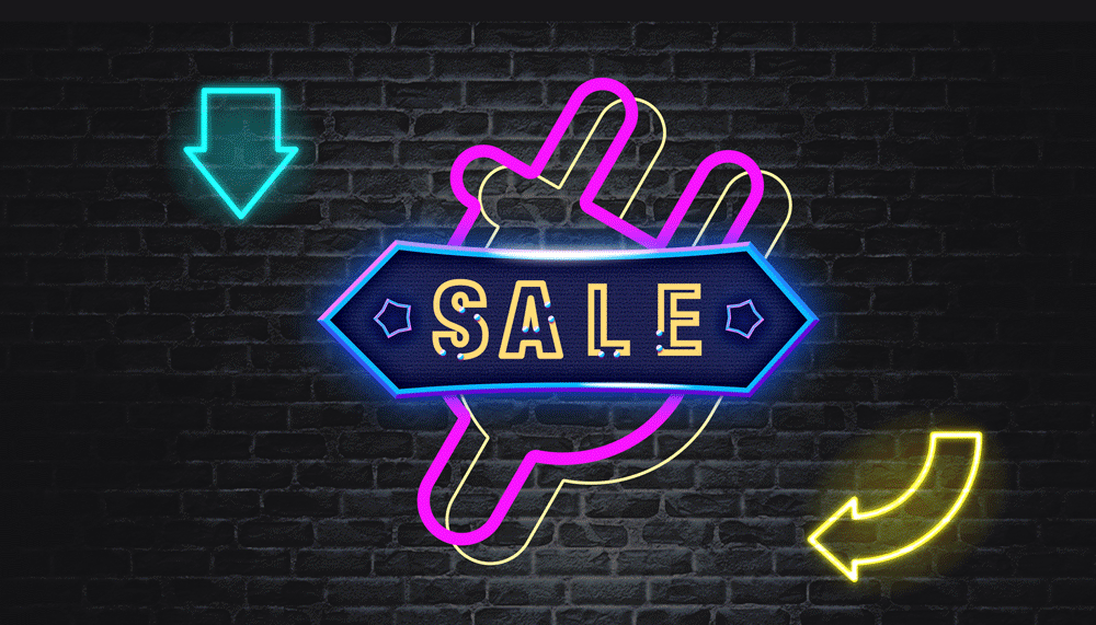 霓虹灯电商装饰gif素材马上抓人眼球的超强设计设计图by摄图网