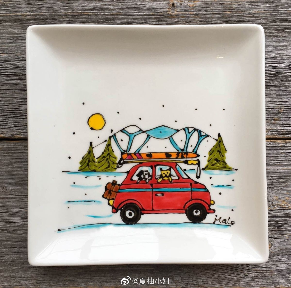 明艳可爱的瓷盘画,用陶瓷笔就可以画哟