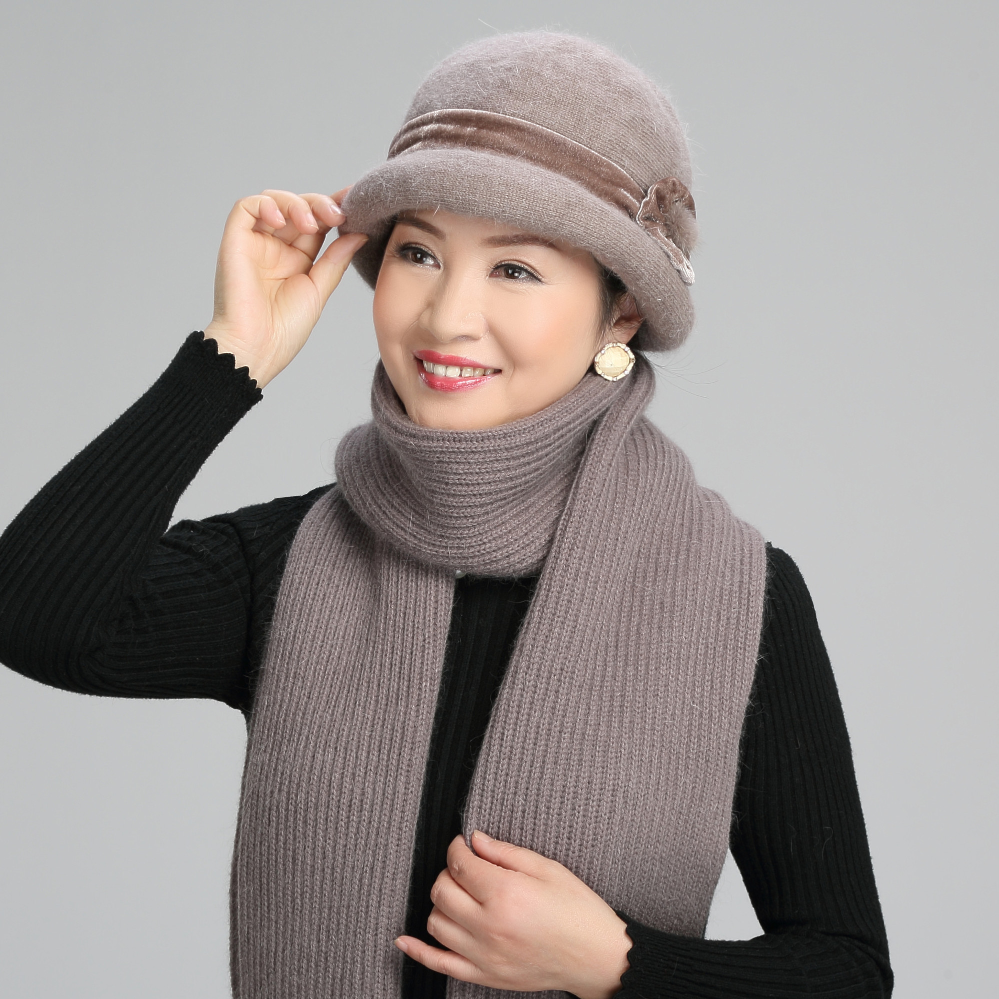 0°天气最适合"帽子 围巾",全面保暖特洋气,妈妈戴也特漂亮