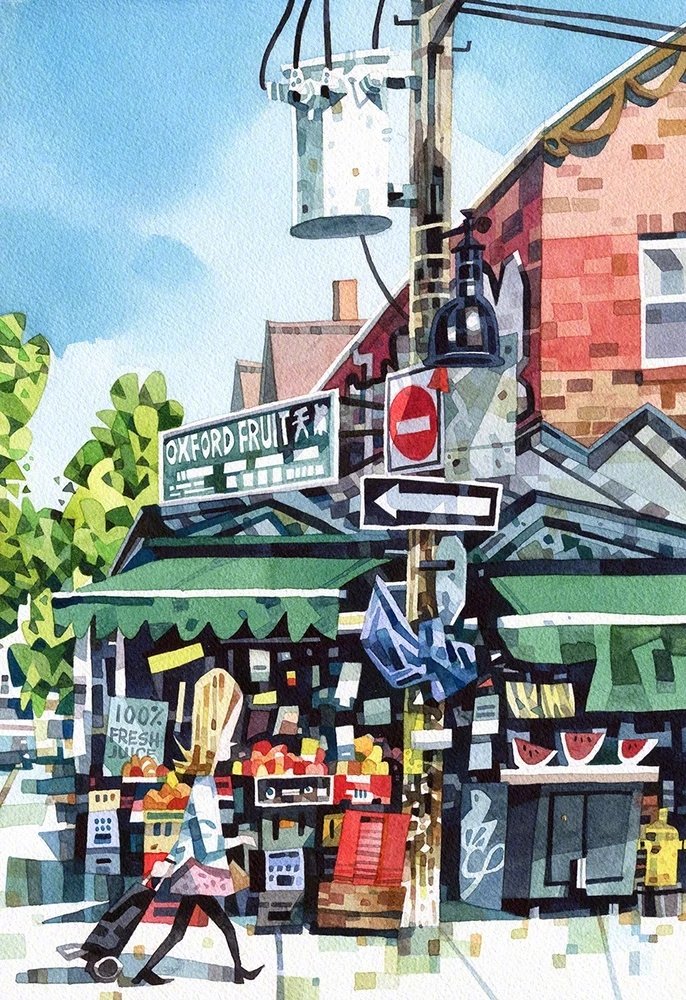 形式感很强的水彩色块风景作品 | 艺术家 jonathan edwards