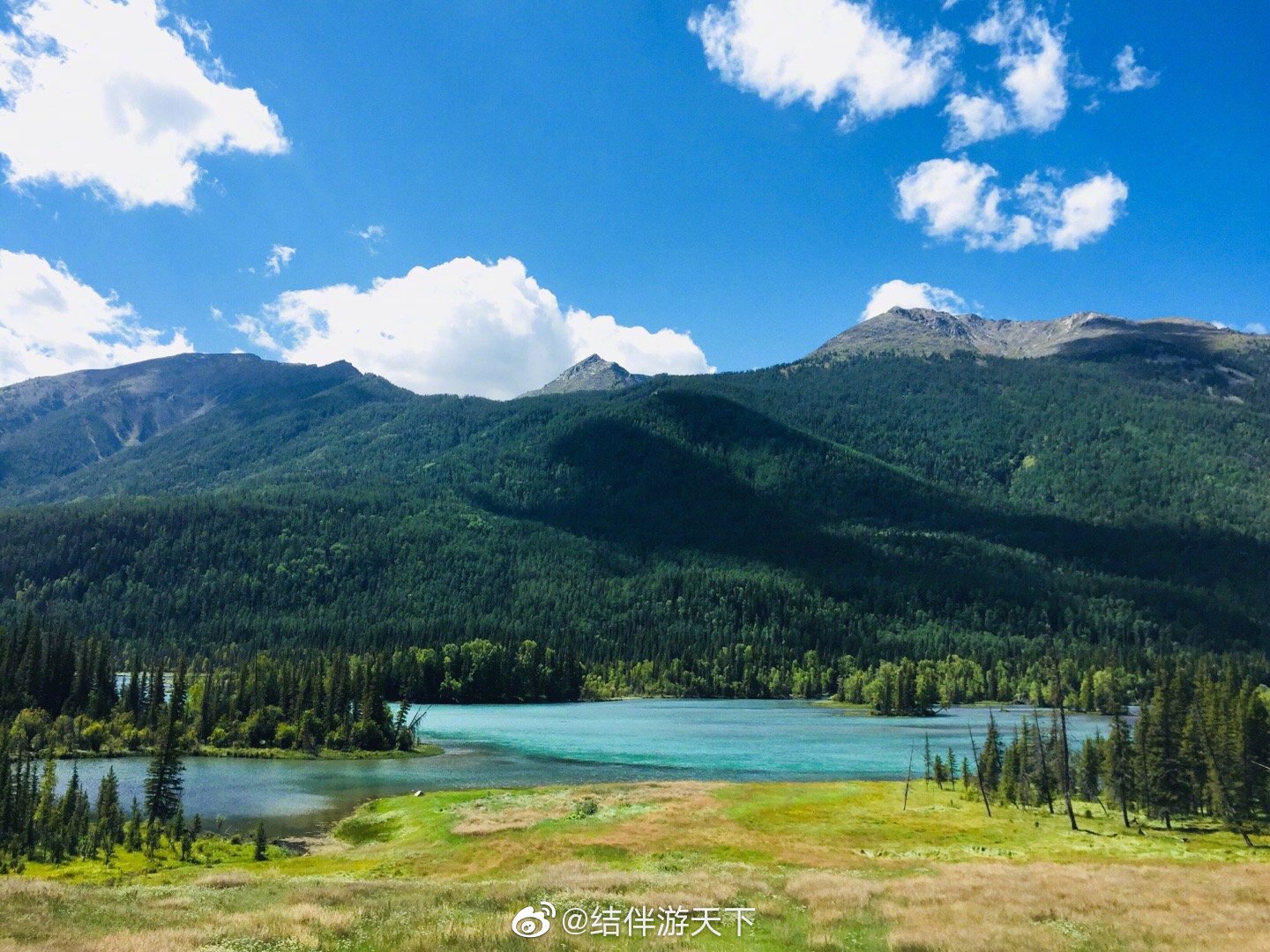喀纳斯景区著名三湾:神仙湾,月亮湾,卧龙湾