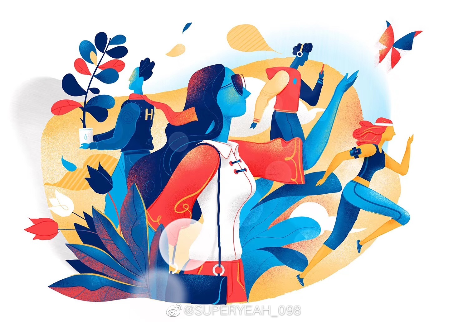 插画设计欣赏极具动态美的插画作品充满了活力