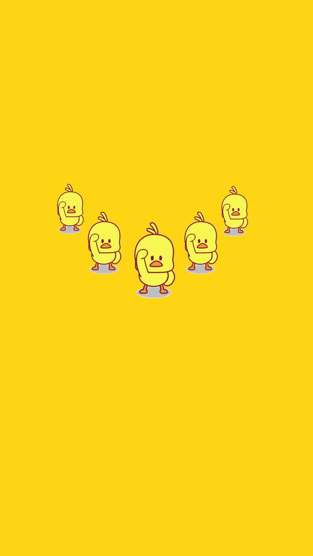 网红动漫小黄鸭手机壁纸,可爱不解释