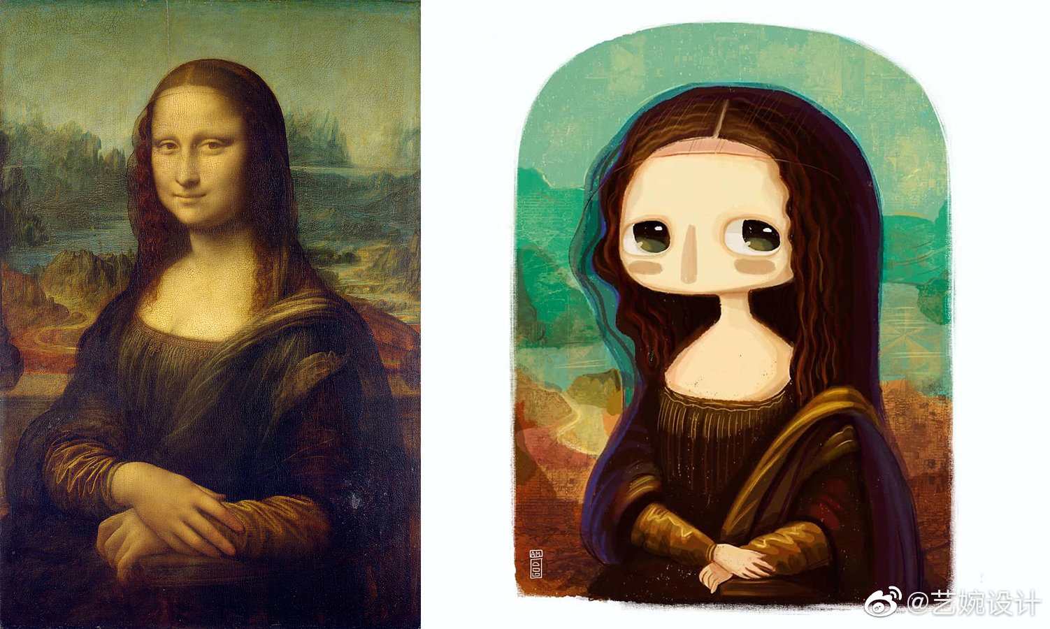 来自俄罗斯的艺术家katerina,她把世界名画都画成了超级萌的造型