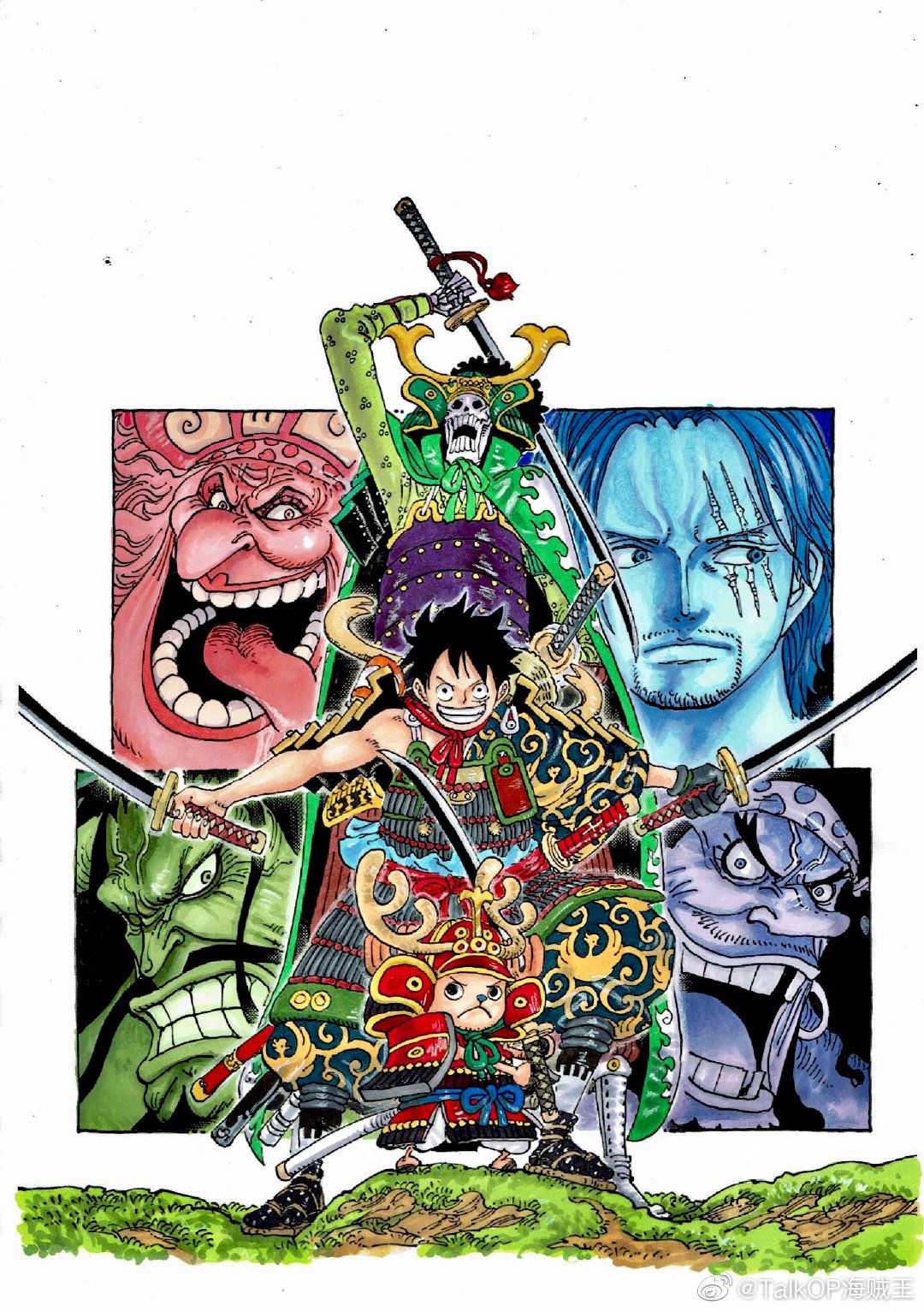 推上大佬已经完成海贼王单行本95卷的线稿上色了.很还原的样子!