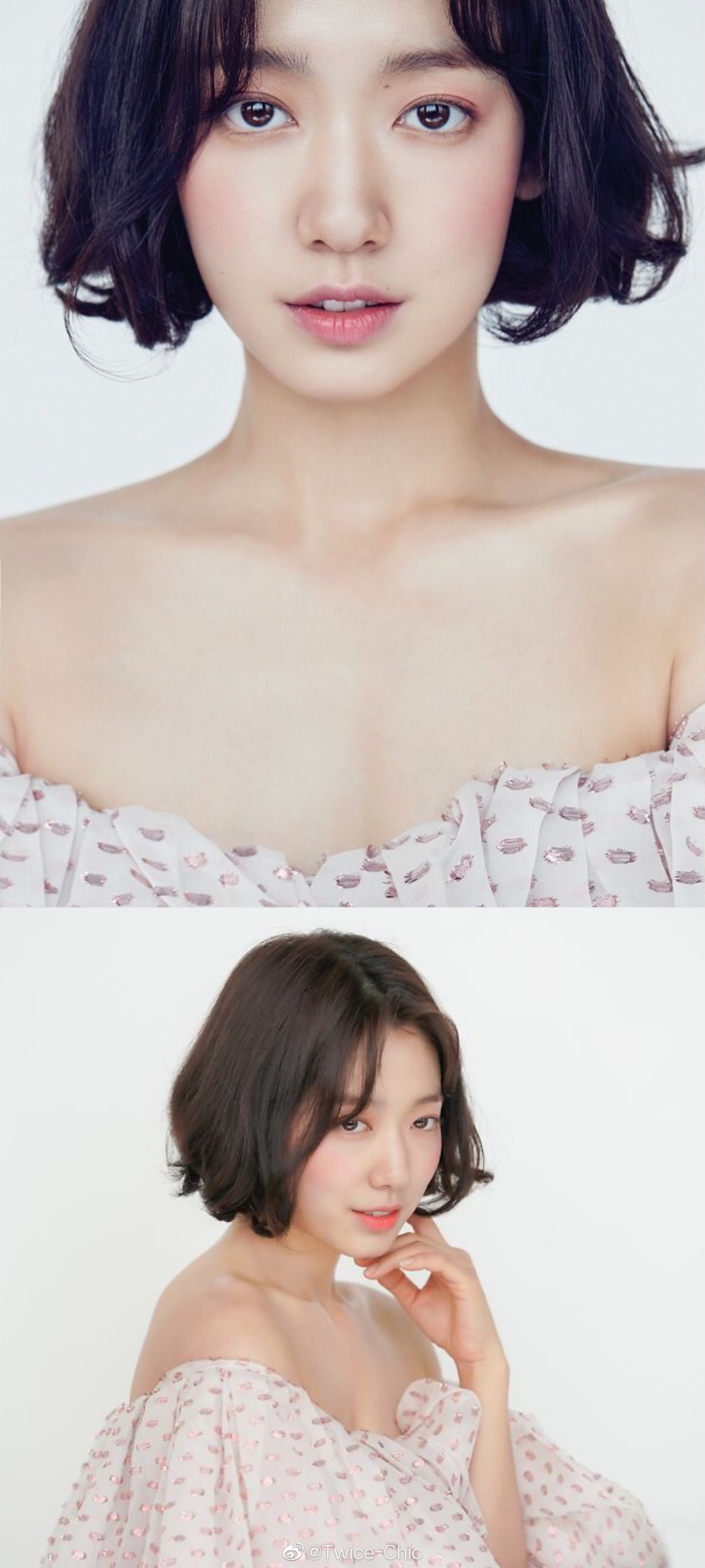 朴信惠夏日微醺妆画报拍摄幕后清新短发粉橙腮红温柔而慵懒