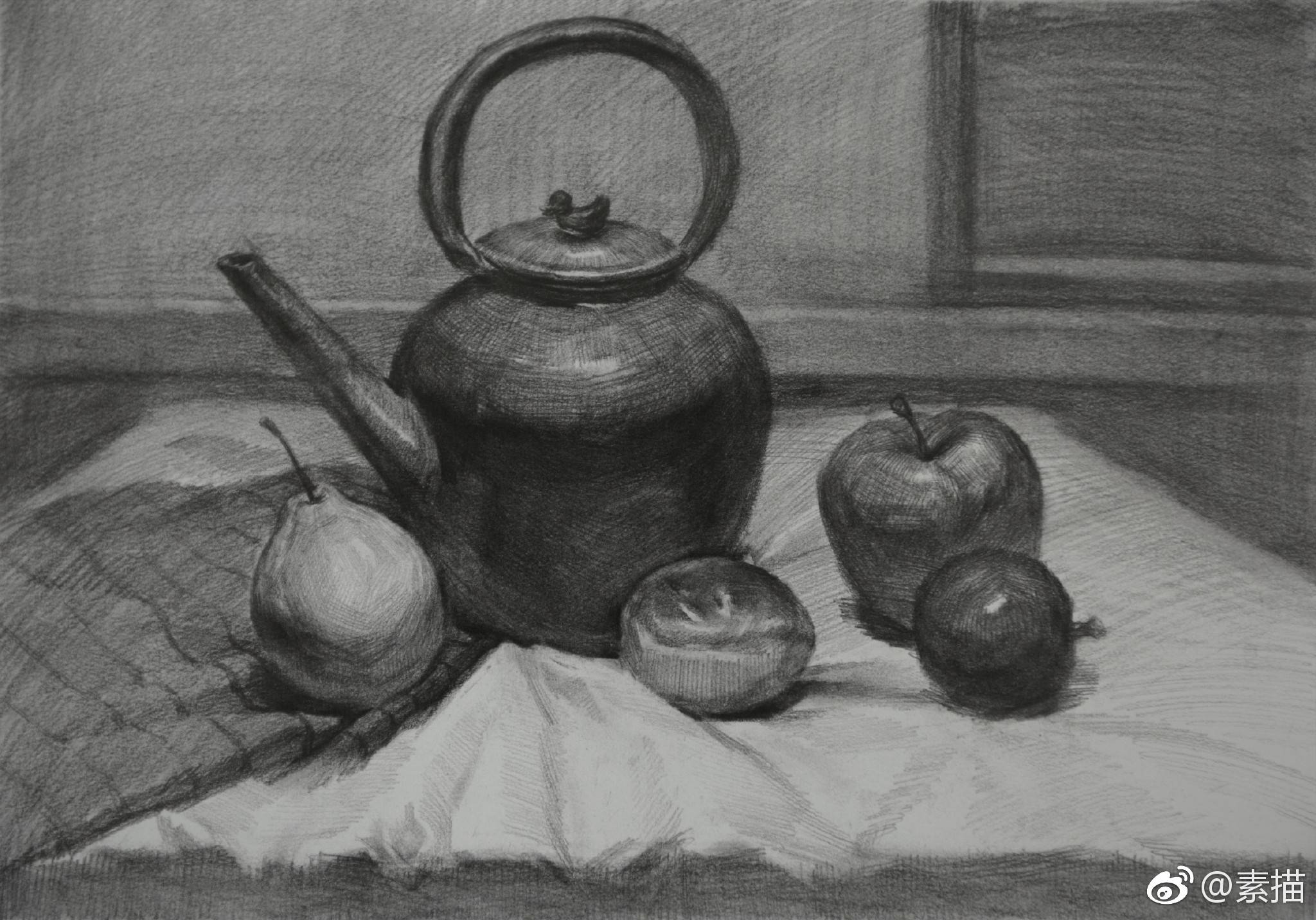 素描静物作品