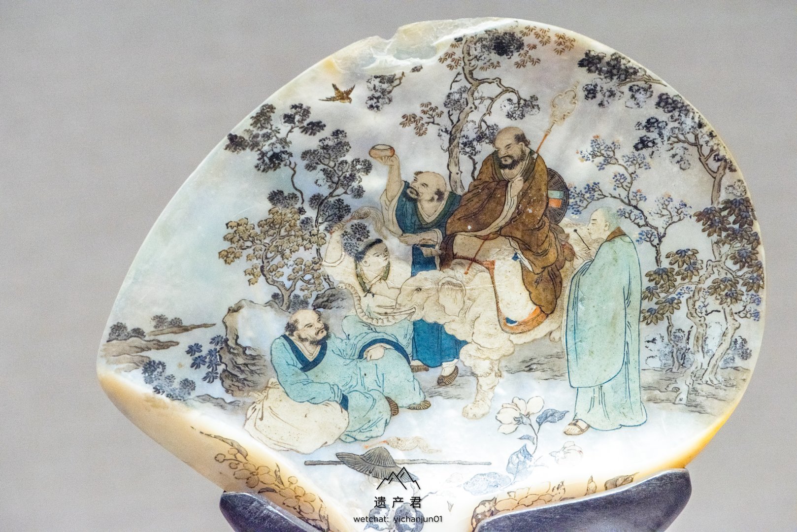 广州十三行博物馆藏· 清代贝壳彩绘罗汉图摆件|博物馆|十三行|罗汉|摆件|彩绘_新浪新闻