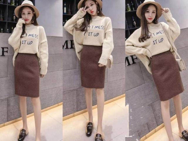 2019年流行的半身裙,配上百搭的米色毛衣,款款都超美的!