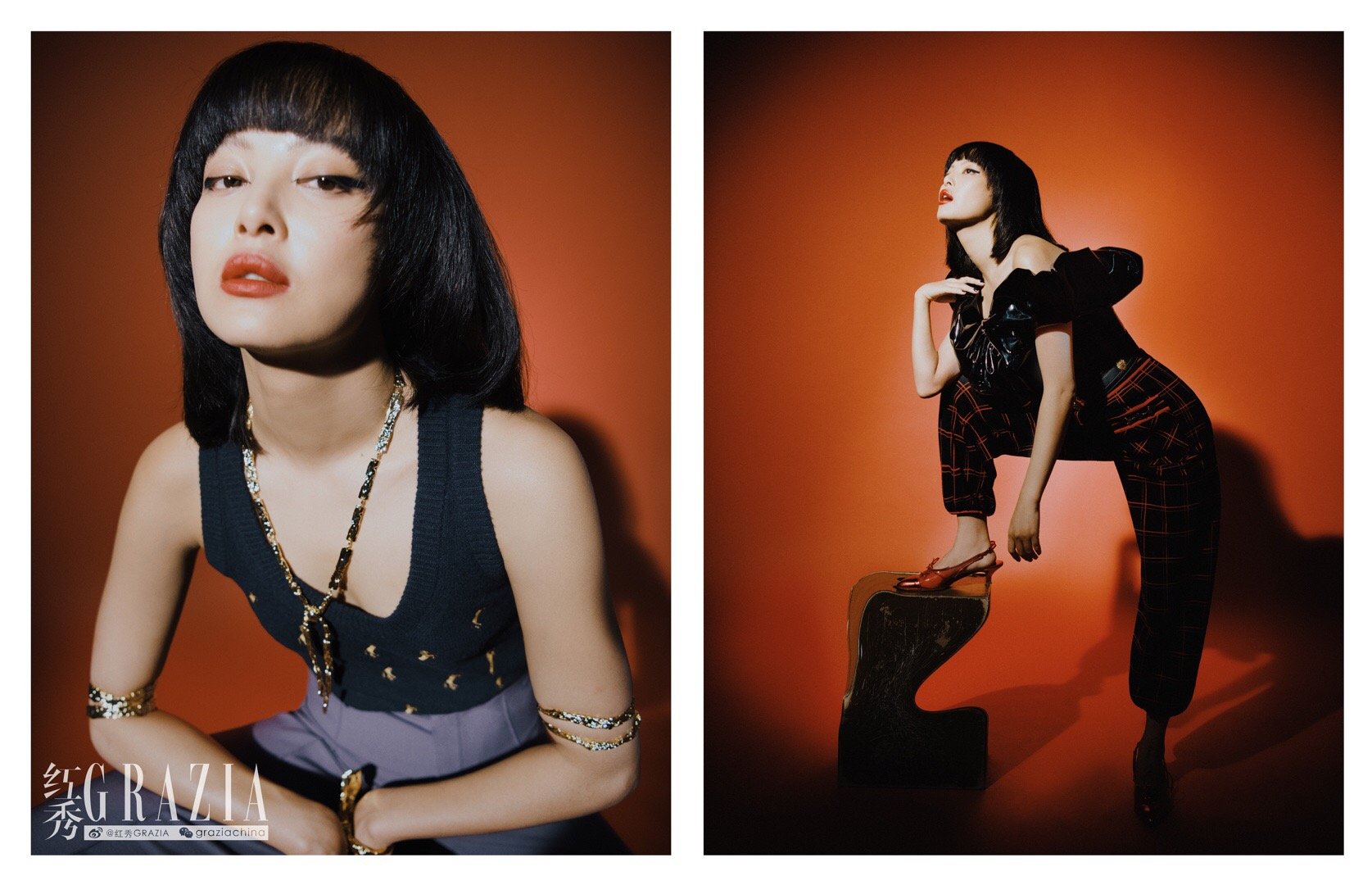 红秀grazia@辛芷蕾 登上《红秀grazia》时尚刊封面 "有劲慢慢