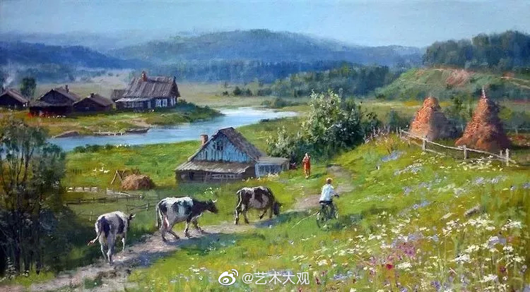 迷人的郊外风光 | 俄罗斯艺术家弗拉基米尔·日丹诺夫风景油画-4俄罗