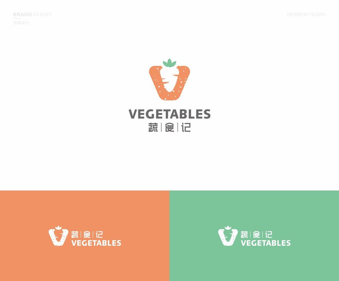 蔬食记 餐饮品牌logo设计和vi设计 - Susan|vi设计|logo设计|蔬食_新浪新闻