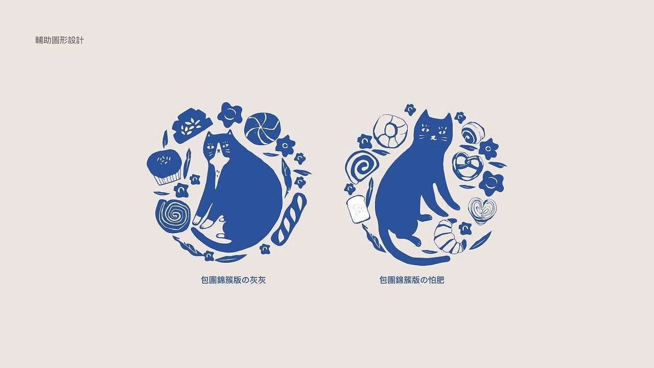 可爱手绘风怕肥点心铺烘焙logo设计和vi形象设计