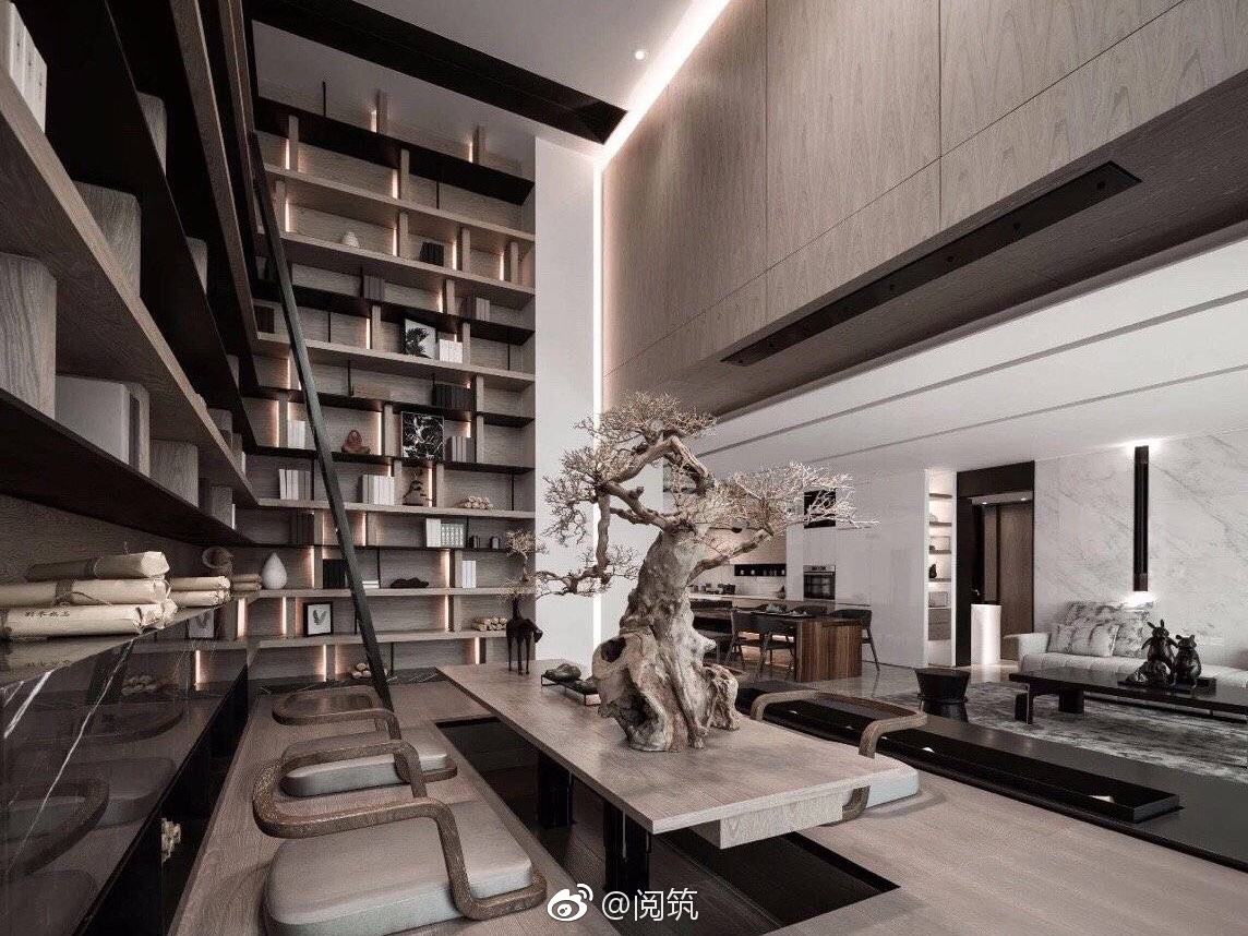 延续古时百宝阁的概念多利用穿透丰富的线条