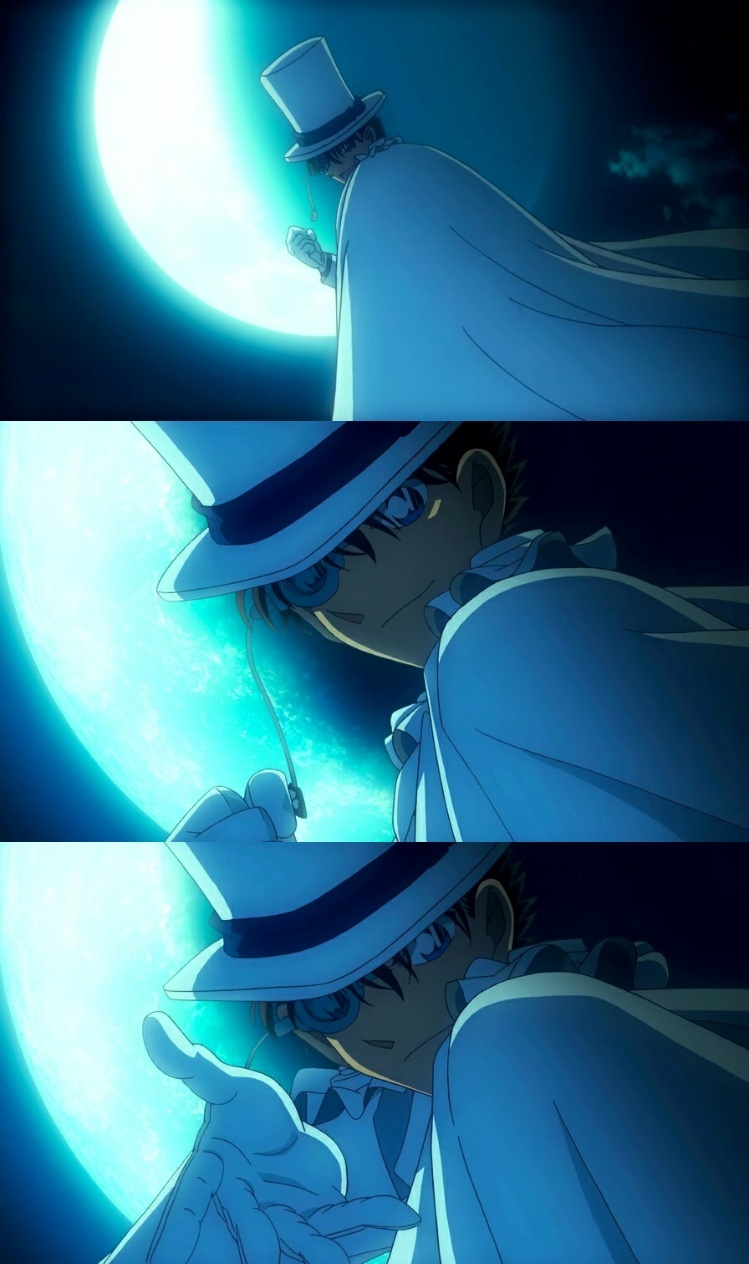 动漫壁纸:月光下的魔术师怪盗基德!