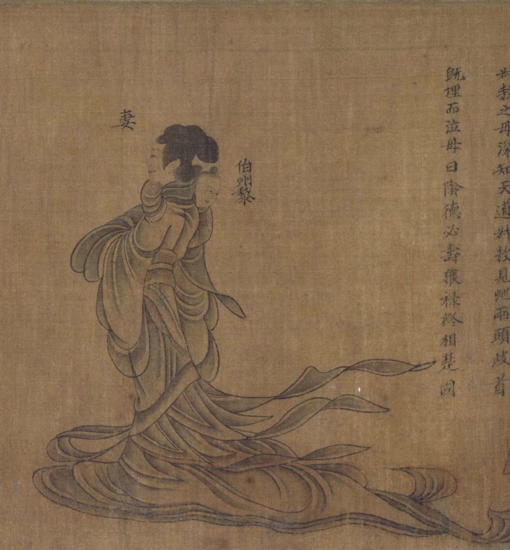 东晋顾恺之列女图卷宋摹局部绢本设色纵