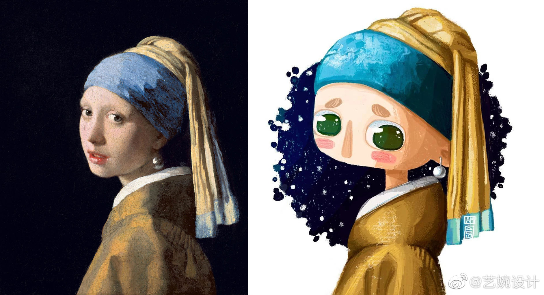 来自俄罗斯的艺术家katerina,她把世界名画都画成了超级萌的造型