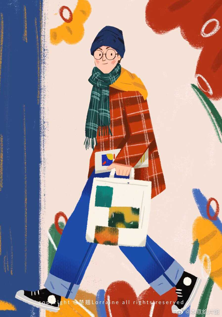 个性插画小可爱来也 | 绘画 :@楚翘lorraine