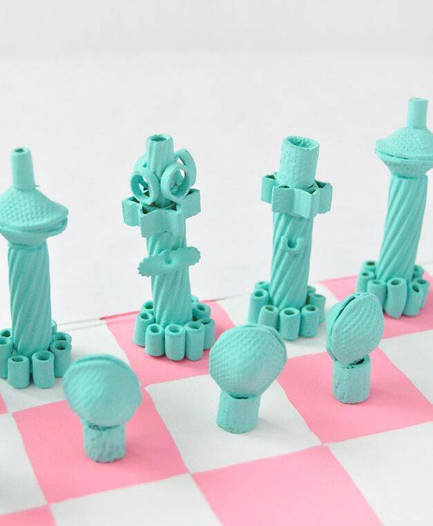 意大利面diy的国际象棋微博艺术